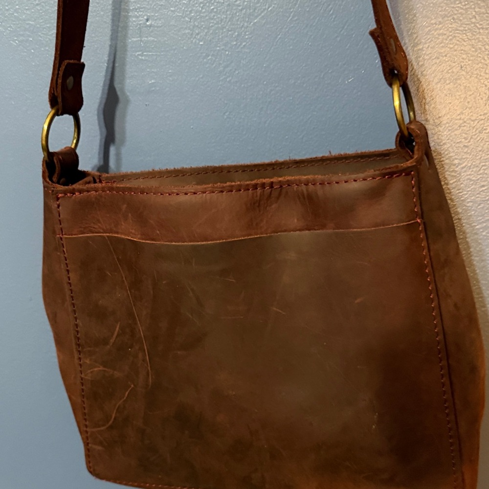 Brown Leather Crossbody Bag for Men